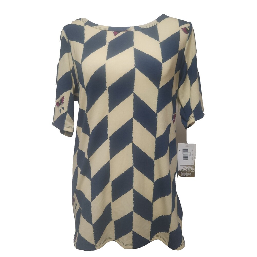 Disney LuLaRoe Women's Gigi Top M Yellow Blue Disney Nightmare Before Christmas